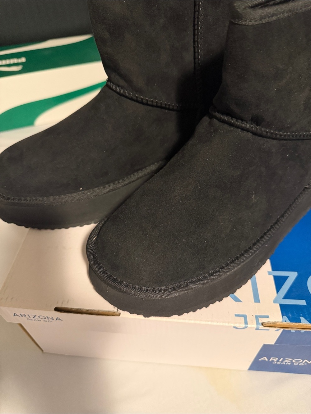 Arizona Jean Company Black Suede Winter Slip-On Boots